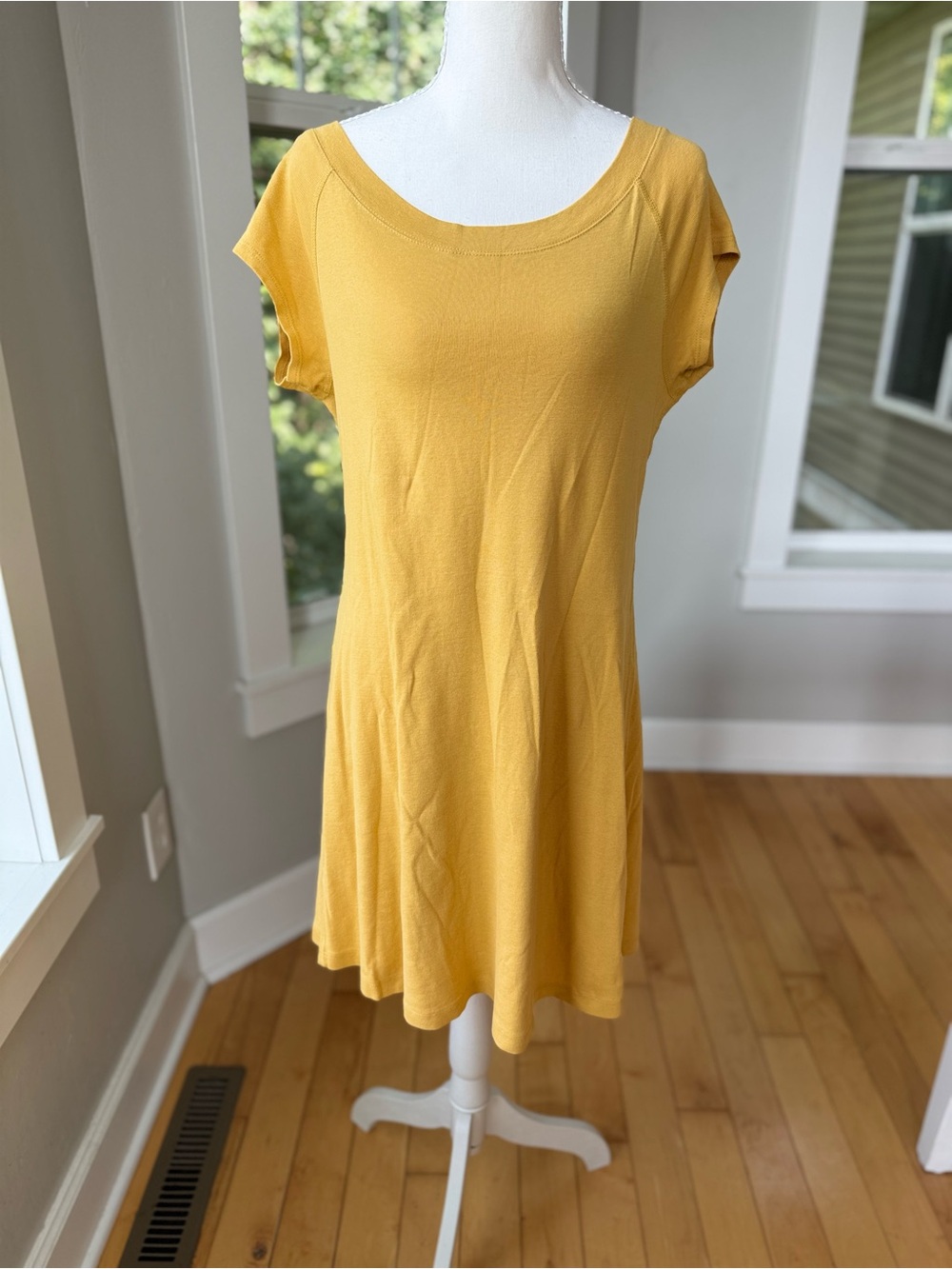 Chelsea & Theodore Yellow Cotton Tee Shirt Dress Sz Large
